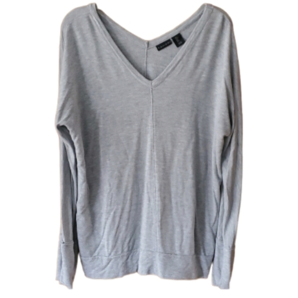 Tahari grey slouchy oversized long‎ sleeve shirt